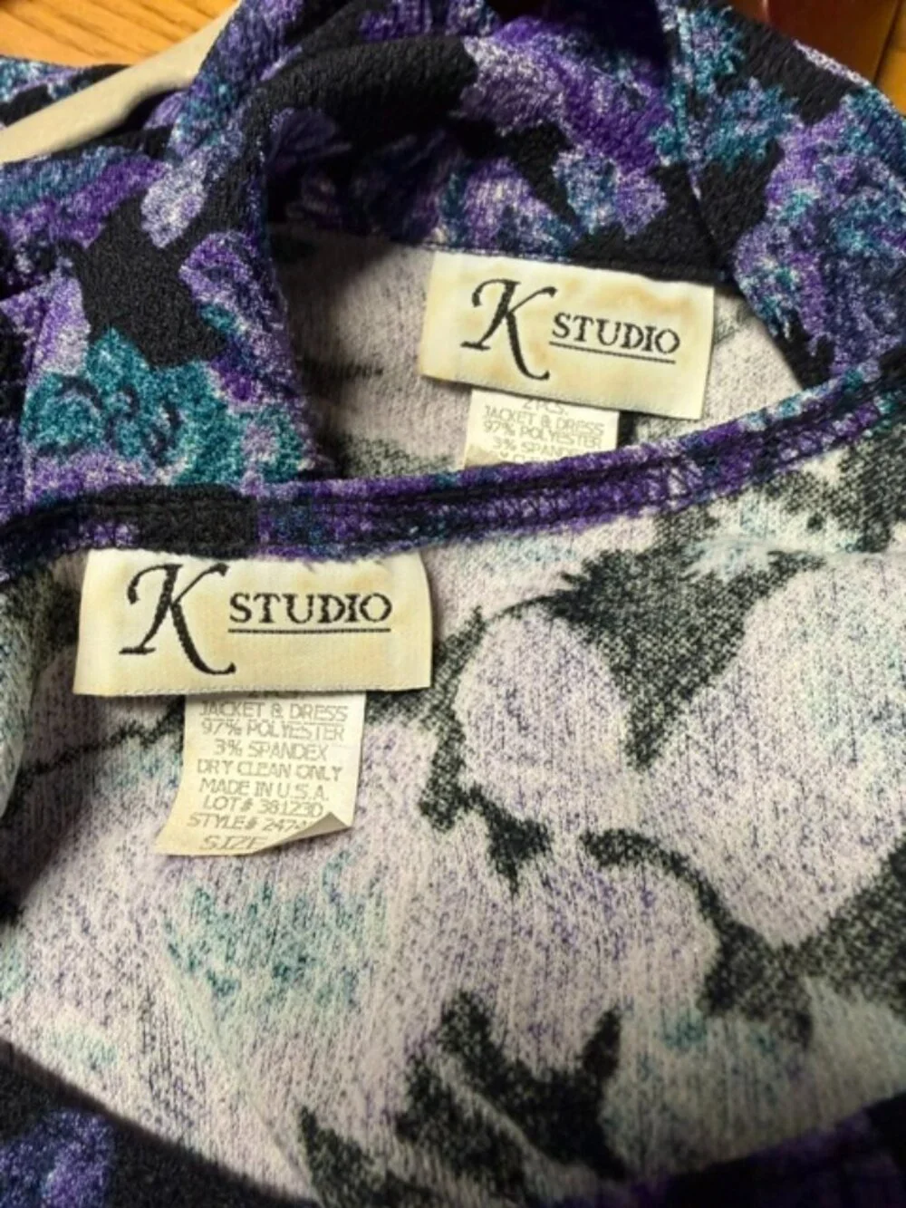 K Studio Multicolored Dress & Matching Jacket Set Size 8